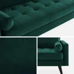 3-seater fabric sofa with vintage style