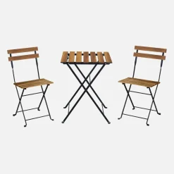 2-seater foldable bistro garden table with chairs