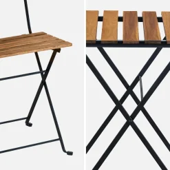 2-seater foldable bistro garden table with chairs