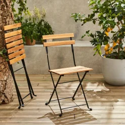 2-seater foldable bistro garden table with chairs