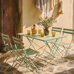 4-seater folding metal bistro garden table