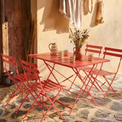 4-seater folding metal bistro garden table
