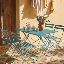 4-seater folding metal bistro garden table