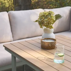 8-seater garden lounge in acacia wood and aluminium