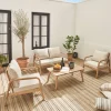 4-seater garden sofa set in acacia wood