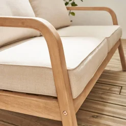 4-seater garden sofa set in acacia wood