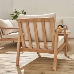4-seater garden sofa set in acacia wood
