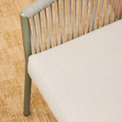 4-seater garden sofa set in steel and resin ropes