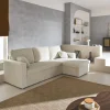 3-seater large corduroy corner sofa bed