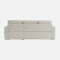 3-seater large corduroy corner sofa bed