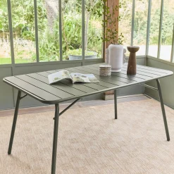 4-seater metal folding garden table 140cm