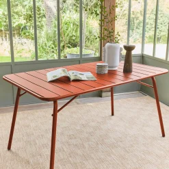 4-seater metal folding garden table 140cm