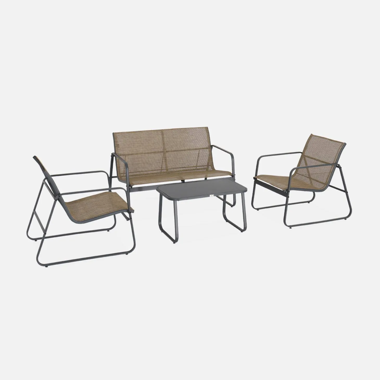 4-seater metal garden furniture set