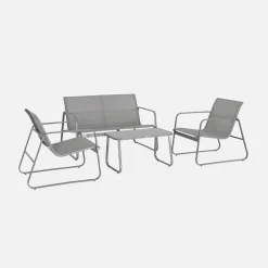 4-seater metal garden furniture set