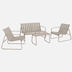 4-seater metal garden furniture set