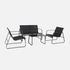 4-seater metal garden furniture set