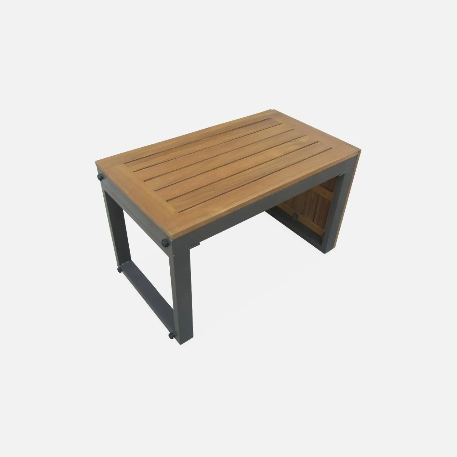 4-seater modular aluminium and acacia garden lounge set