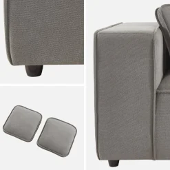 3-seater modular corner sofa with 1 armchair