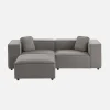 2-3 seater modular sofa with water-repellent fabric and footstool
