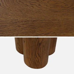 8-seater oval dining table, rubberwood and oak veneer