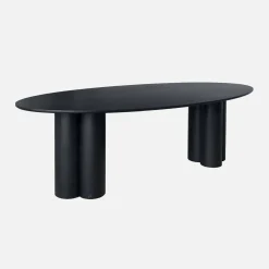 8-seater oval dining table, rubberwood and oak veneer