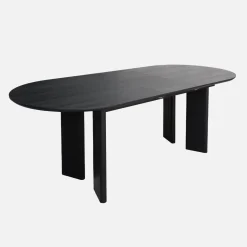 6-8 seater oval extendable dining table, rubberwood and oak veneer