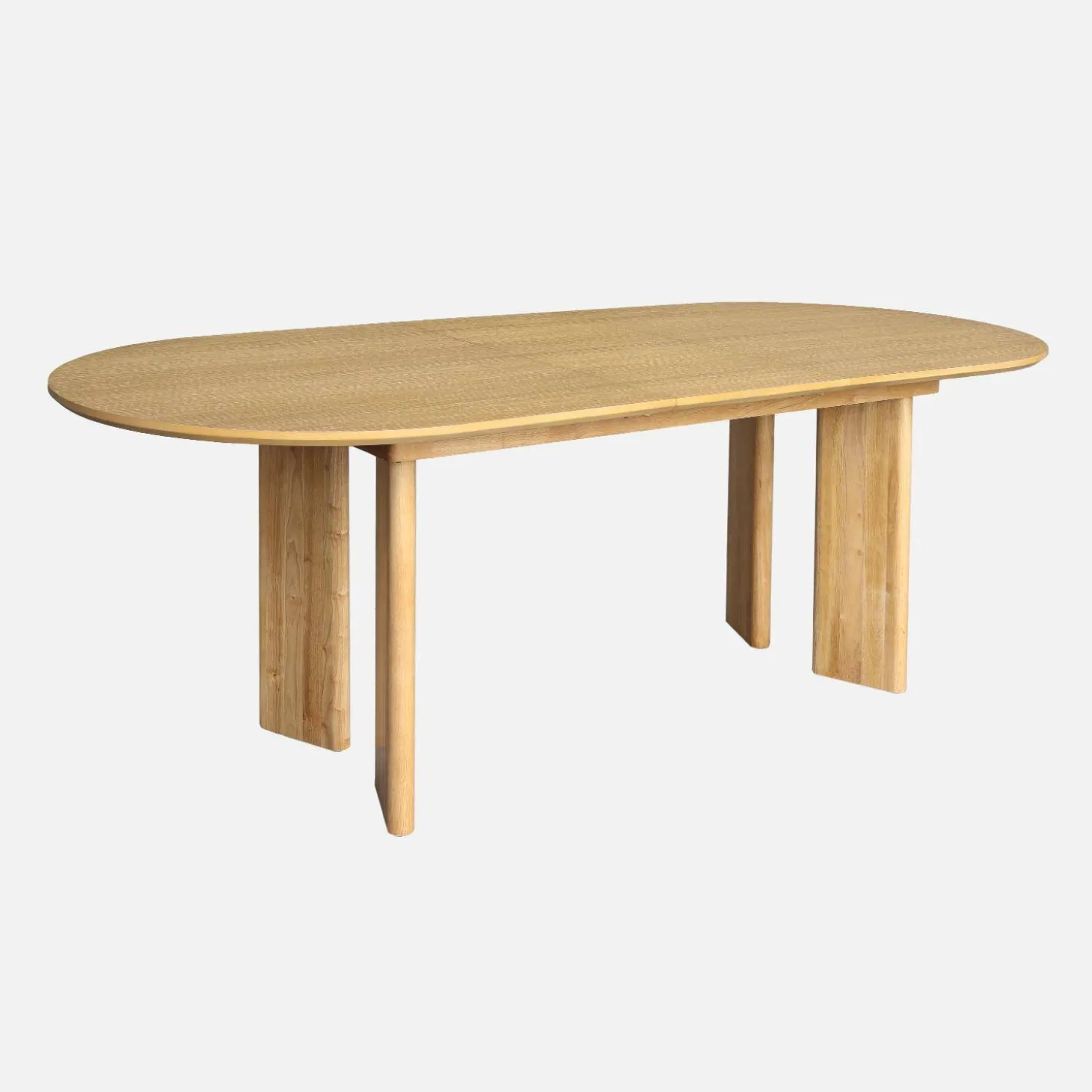 6-8 seater oval extendable dining table, rubberwood and oak veneer