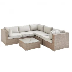 5-seater polyrattan corner garden sofa set