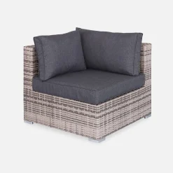 5-seater polyrattan corner garden sofa set