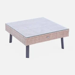 5-seater polyrattan garden sofa set