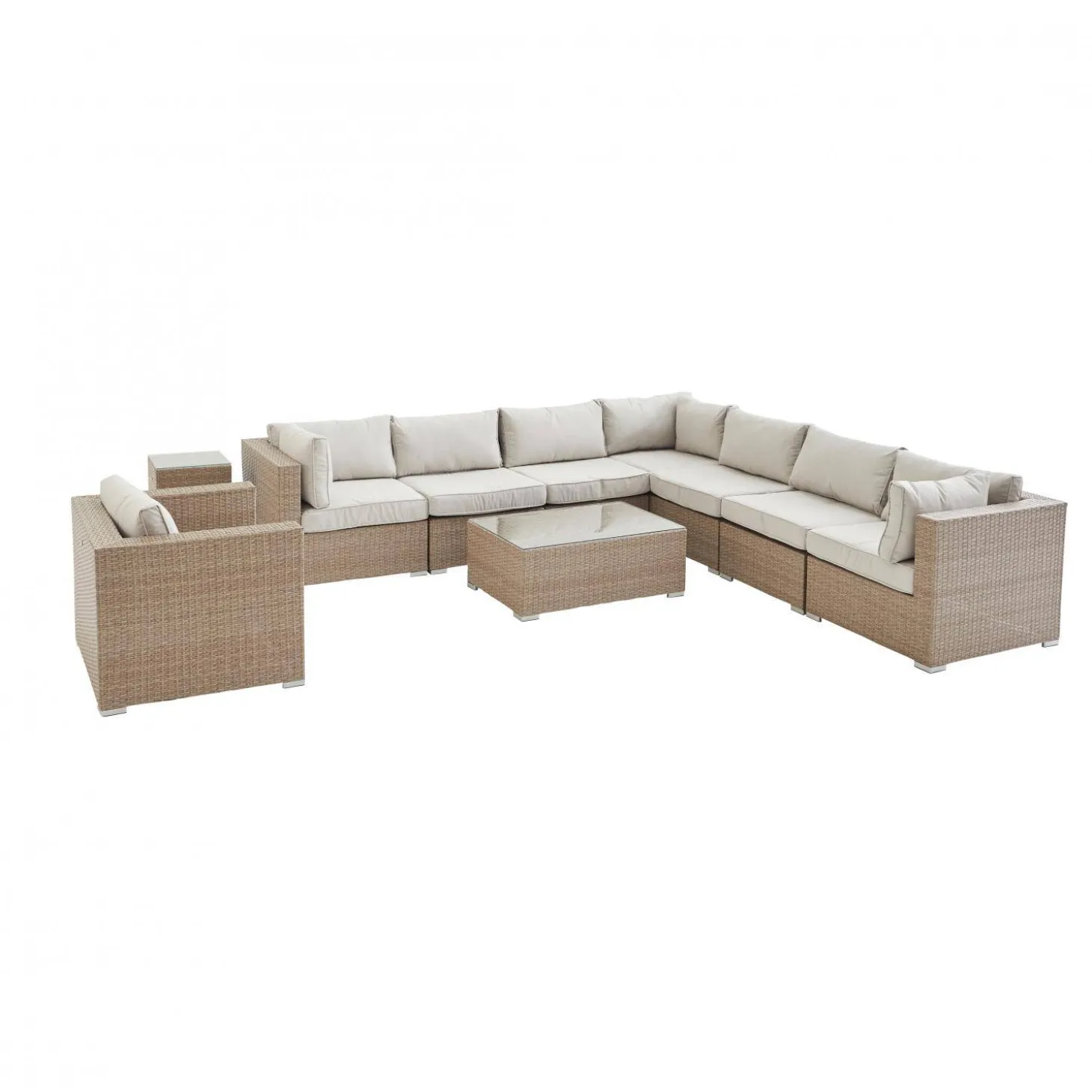 8-10-seater premium polyrattan garden sofa set