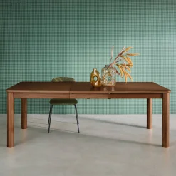 6-10 seater rectangular extendable dining table, rubberwood and oak veneer