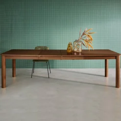6-10 seater rectangular extendable dining table, rubberwood and oak veneer