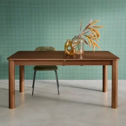 6-10 seater rectangular extendable dining table, rubberwood and oak veneer