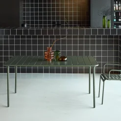 6-8 seater rectangular steel garden table