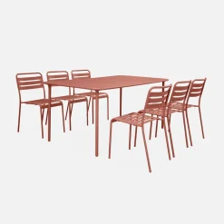 6-8 seater rectangular steel garden table