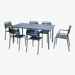 6-8 seater rectangular steel garden table