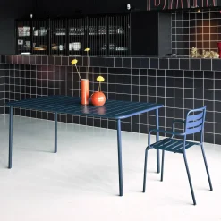 6-8 seater rectangular steel garden table