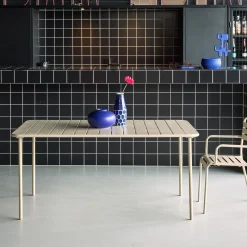 6-8 seater rectangular steel garden table