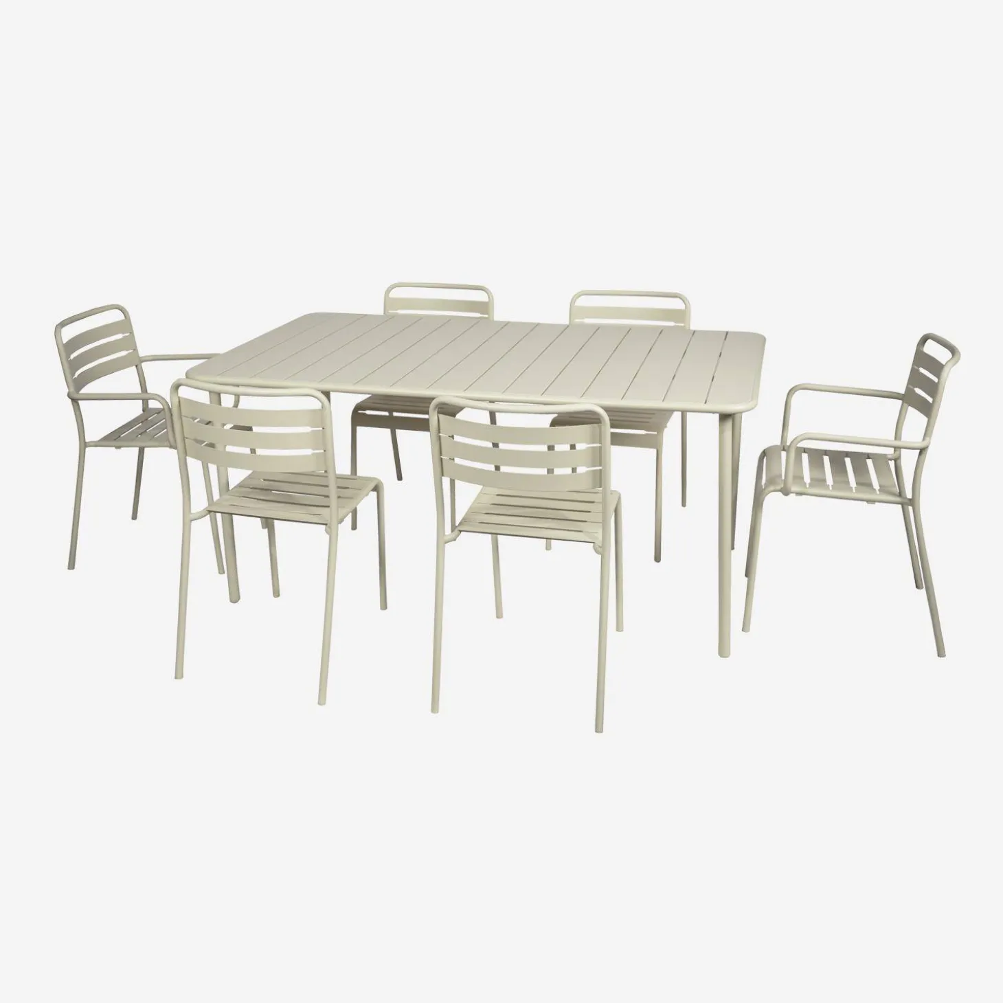 6-8 seater rectangular steel garden table