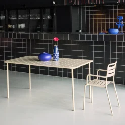 6-8 seater rectangular steel garden table