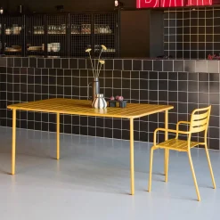 6-8 seater rectangular steel garden table