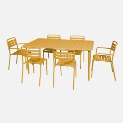 6-8 seater rectangular steel garden table