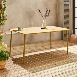 6-8 seater rectangular steel garden table