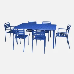 6-8 seater rectangular steel garden table