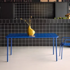 6-8 seater rectangular steel garden table