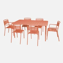 6-8 seater rectangular steel garden table
