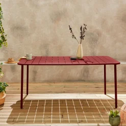 6-8 seater rectangular steel garden table