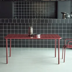 6-8 seater rectangular steel garden table