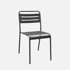 6-8 seater rectangular steel garden table with chairs